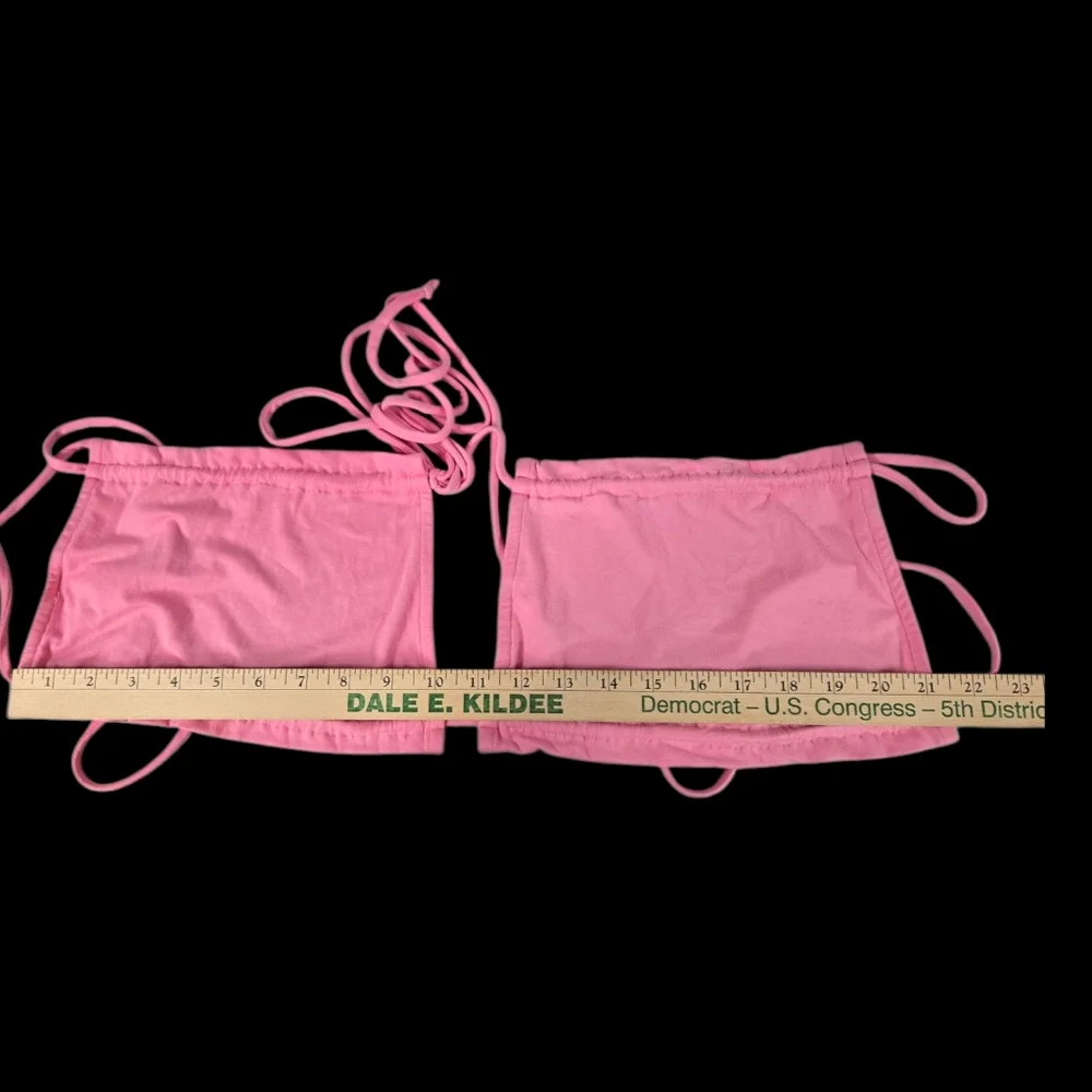 NWOT May Pink Mini Skirt Set Halter Top Ruched Skirt 2PC - Picture 9 of 10